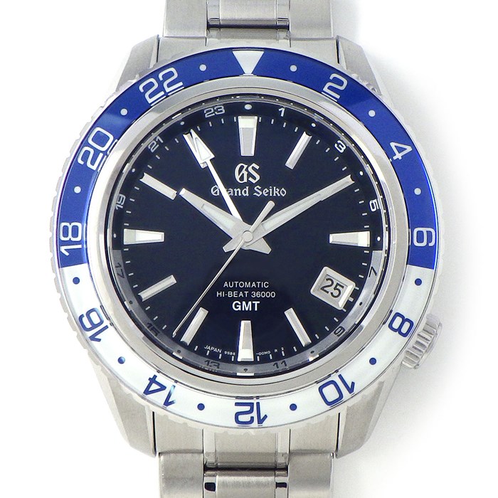 グランドセイコー Grand SEIKO 腕時計 スポーツ コレクション SBGJ237 メカニカルハイビート36000 ミッドナイトブルー文字盤 GMT カレンダー 夜光針/インデックス/ベゼル 回転ベゼル SS 自動巻き 【箱・保付き】 【中古】