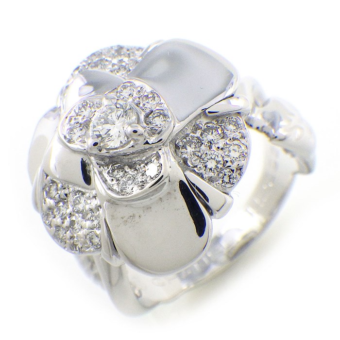 シャネル CHANEL リング カメリア ダイヤモンド K18WG 9.5号 【中古】