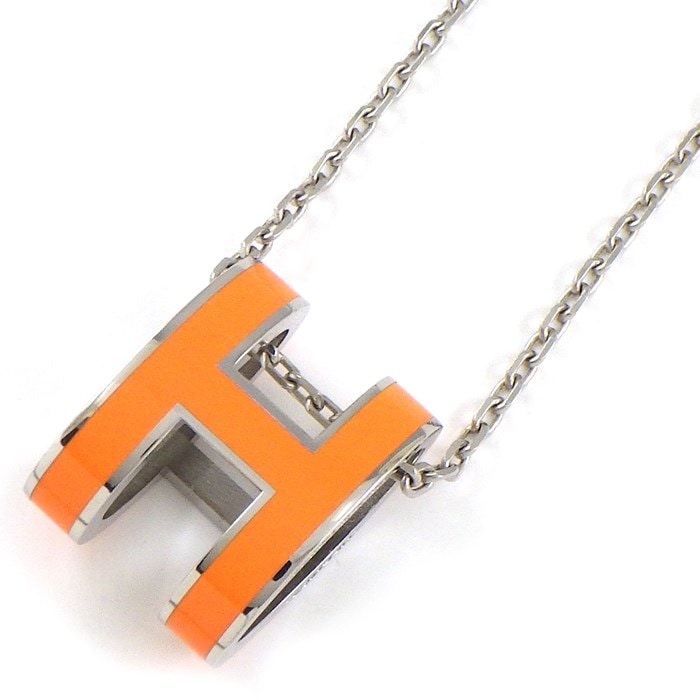 エルメス HERMES ネックレス ポップH ポップアッシュ H147991FP02 オレンジ・ソワ ラッカー Pd 【中古】