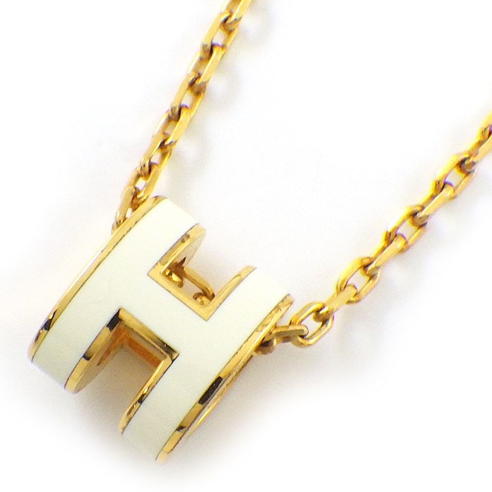 エルメス HERMES ネックレス ミニ ポップH ポップアッシュ H147992F 49 ブランク ラッカー GP 【中古】