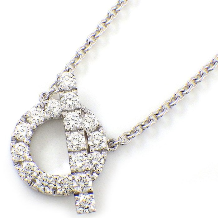 エルメス HERMES ネックレス フィネス H219310B 00 トグルクラスプ モチーフ サークル バー 17ポイント ダイヤモンド 計0.46ct K18WG 【中古】