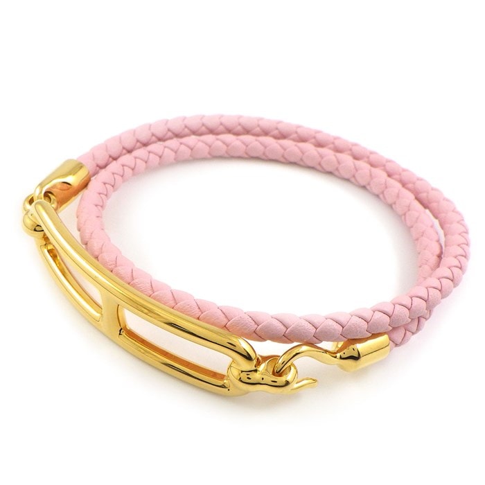 エルメス HERMES ブレスレット ルリ ドゥブルトゥール H071727FO09T2 ローズ・サクラ ヴォー・スウィフト GP 【中古】