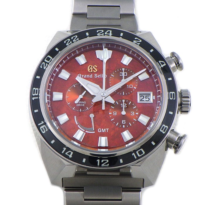 グランドセイコー Grand SEIKO 腕時計 スポーツコレクション キャリバー9R 20周年記念 700本限定 SBGC275G/9R96-0AW0 デイト パワーリザーブ表示 クロノグラフ スモールセコンド GMT レッド ギョーシェ文字盤 チタン 自動巻き 【箱・保付き】 【中古】