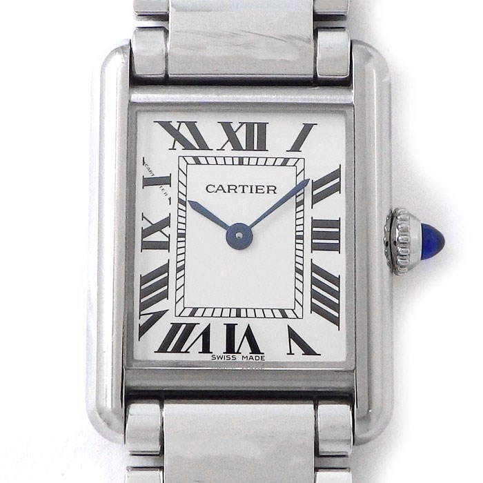 カルティエ Cartier 腕時計 タンク マスト SM WSTA0051 レクタンギュラー シルバー文字盤 SS クオーツアナログ 【中古】