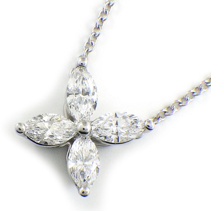 ティファニー Tiffany & Co. ネックレス ビクトリア ヴィクトリア ミディアム 4ポイント マーキスカット ダイヤモンド PT950 【中古】