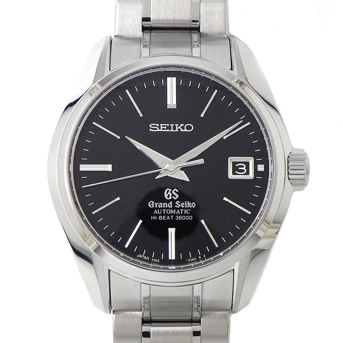 グランドセイコー Grand SEIKO 腕時計 ヘリテージコレクション メカニカル ハイビート SBGH005/9585-00A0 ブラック文字盤 カレンダー 裏スケ SS 自動巻き 【箱・保付き】 【中古】