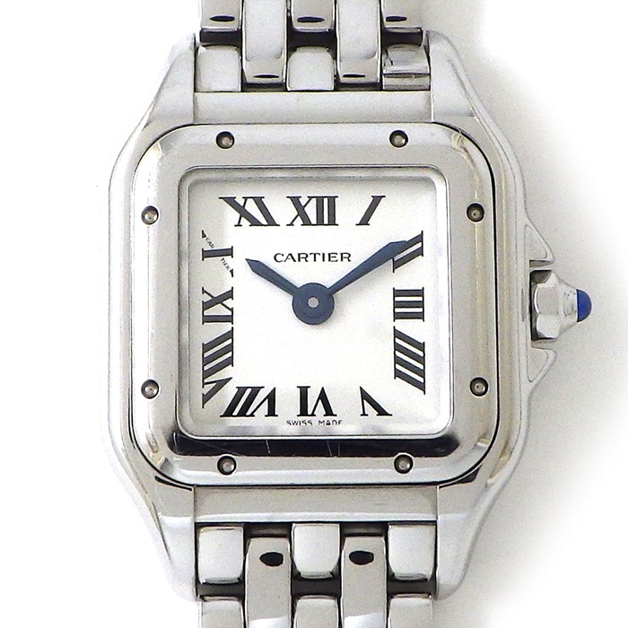 カルティエ Cartier 腕時計 パンテール ミニ WSPN0019 スクエア シルバー文字盤 SS クオーツアナログ 【箱・保付き】 【中古】