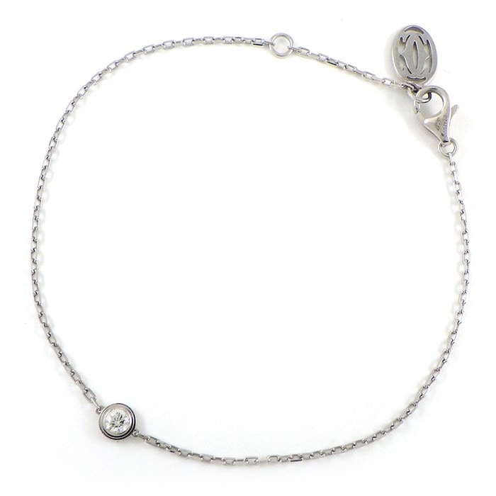 カルティエ Cartier ブレスレット ダムール SM B6037200 ディアマン レジェ 1ポイント ダイヤモンド 0.1ct K18WG 【中古】