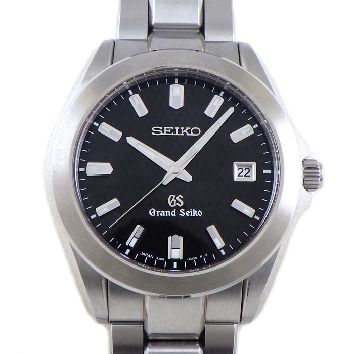 グランドセイコー Grand SEIKO 腕時計 ヘリデーコレクション SBGF021/8J56-8020 カレンダー 3針 夜光針 ギョーシェ ブラック 文字盤 SS クオーツアナログ 【箱・保付き】 【中古】