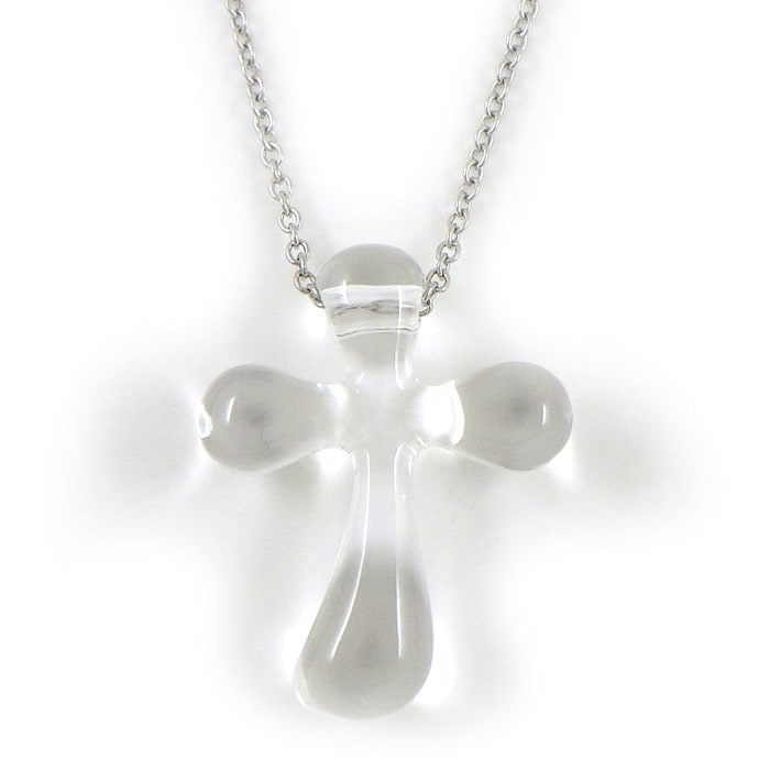 ティファニー Tiffany & Co. ネックレス クロス ロッククリスタル PT950 【中古】