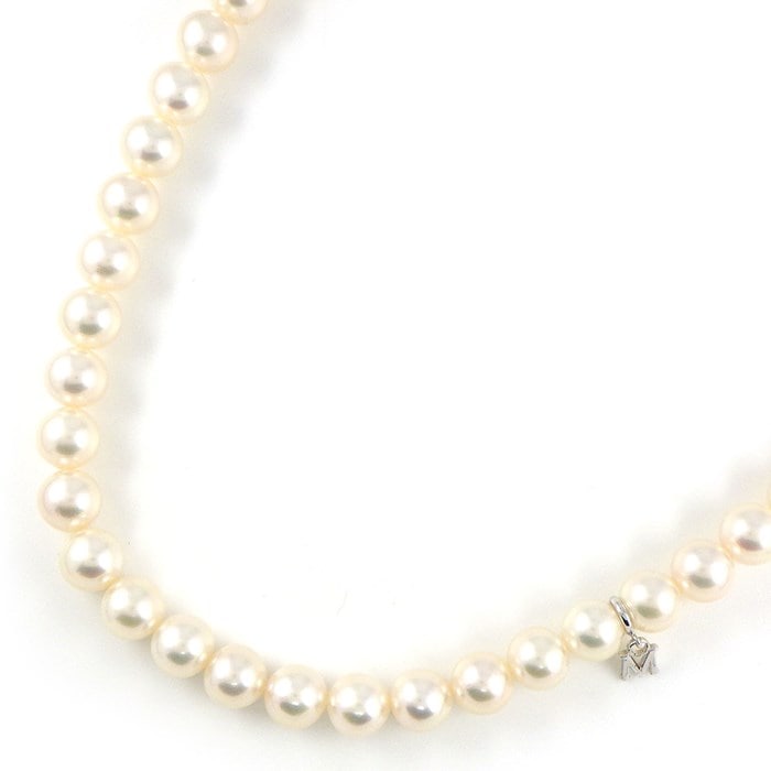 ミキモト MIKIMOTO ネックレス あこや真珠 7.5mm珠 K18WG SV925 【中古】