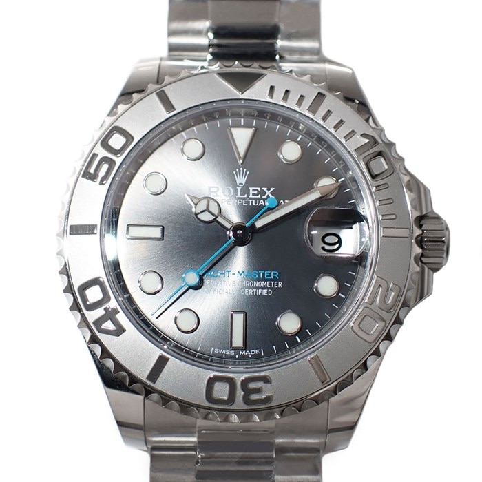 ロレックス Rolex 腕時計 ヨットマスター37 ロレジウム 268622 カレンダー 両方向回転ベゼル スレート サンレイ グレー 文字盤 SS PT 自動巻き 【箱・保付き】 【中古】