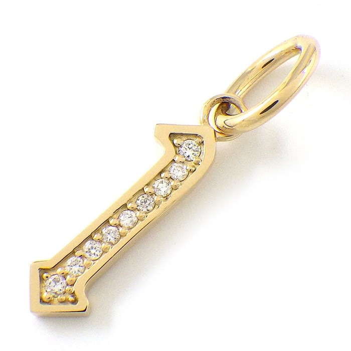 【ダイヤモンド】 ペンダントトップ 数字 モチーフ ナンバー 1 ダイヤモンド 計0.05ct K18YG