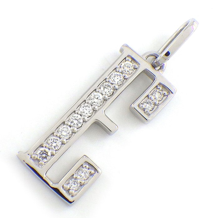【ダイヤモンド】 ペンダントトップ アルファベット イニシャル E ダイヤモンド 計0.11ct PT900