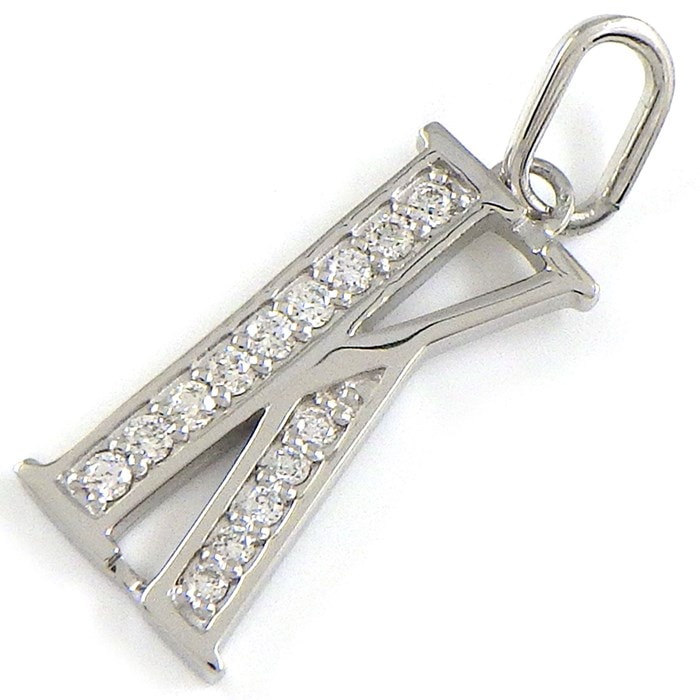 【ダイヤモンド】 ペンダントトップ アルファベット イニシャル K モチーフ ダイヤモンド 計0.12ct PT900