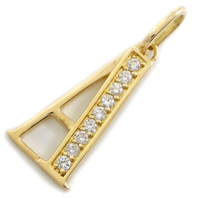 【ダイヤモンド】 ペンダントトップ アルファベット イニシャル A ダイヤモンド 計0.11ct K18YG