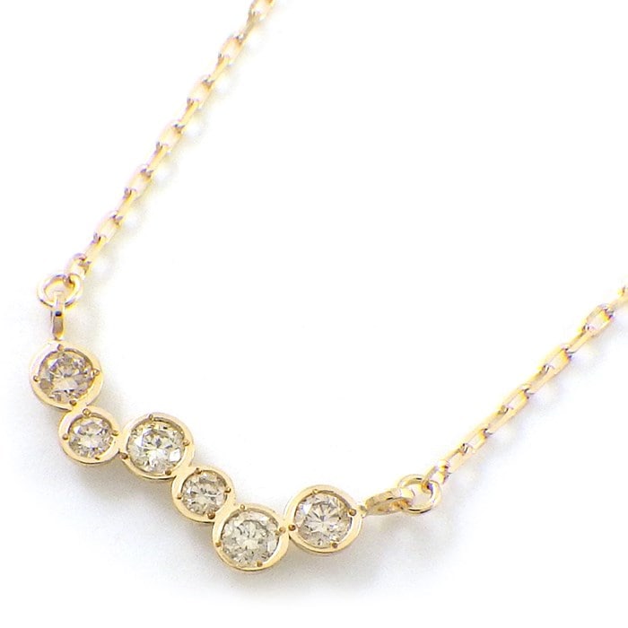【ダイヤモンド】 ネックレス 6ポイント ダイヤモンド 計0.06ct K10YG