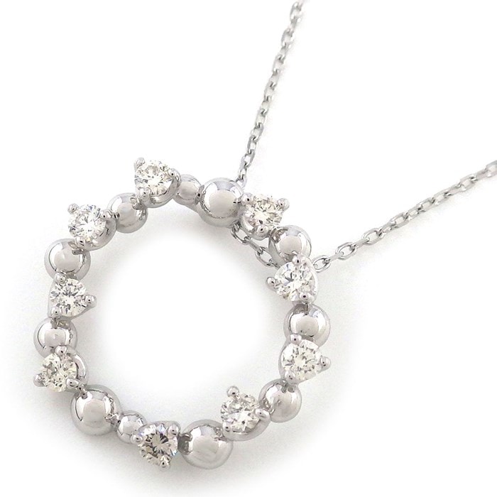 【ダイヤモンド】 ネックレス ラウンド サークル ダイヤモンド 計0.25ct PT900 PT850