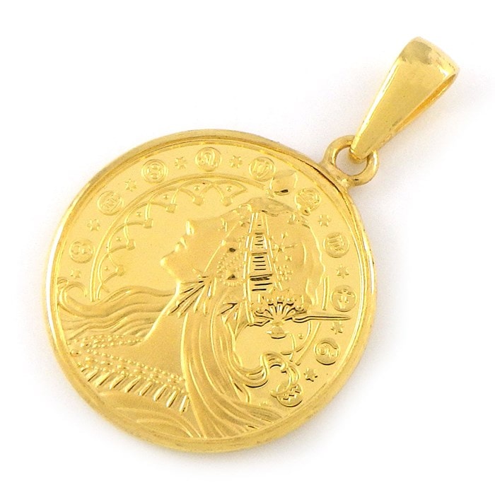 ペンダントトップ アルフォンス・ミュシャ メダル 1/20オンス 黄道十二宮 画家デビュー 130周年 1050枚 限定モデル K24