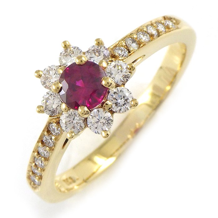 ❤️極美品❤️ K18WG ルビー1ct ダイヤモンド0.02ct ❤️極美品❤️ K18WG ルビー1ct ダイヤモンド0.02ct
