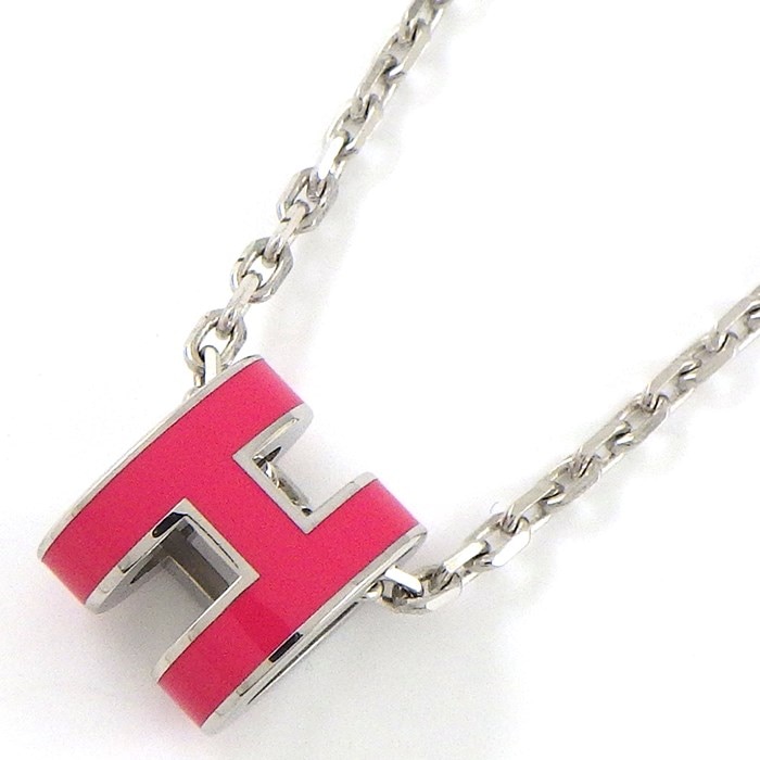 エルメス HERMES ネックレス ミニ ポップH ポップアッシュ H147992FPS7 ローズ・エクストリーム ラッカー Pd(パラジウムメッキ) メタル 【中古】