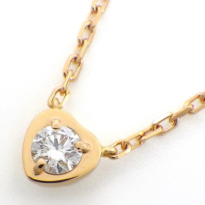 カルティエ Cartier ネックレス ダムール ディアマン レジェ ハート 1ポイント ダイヤモンド K18PG 【箱・保付き】 【中古】