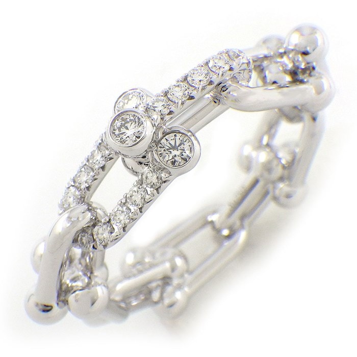 ティファニー Tiffany & Co. リング ハードウェア スモール リンク 72669479 ダイヤモンド 計0.26ct K18WG 13号【中古】