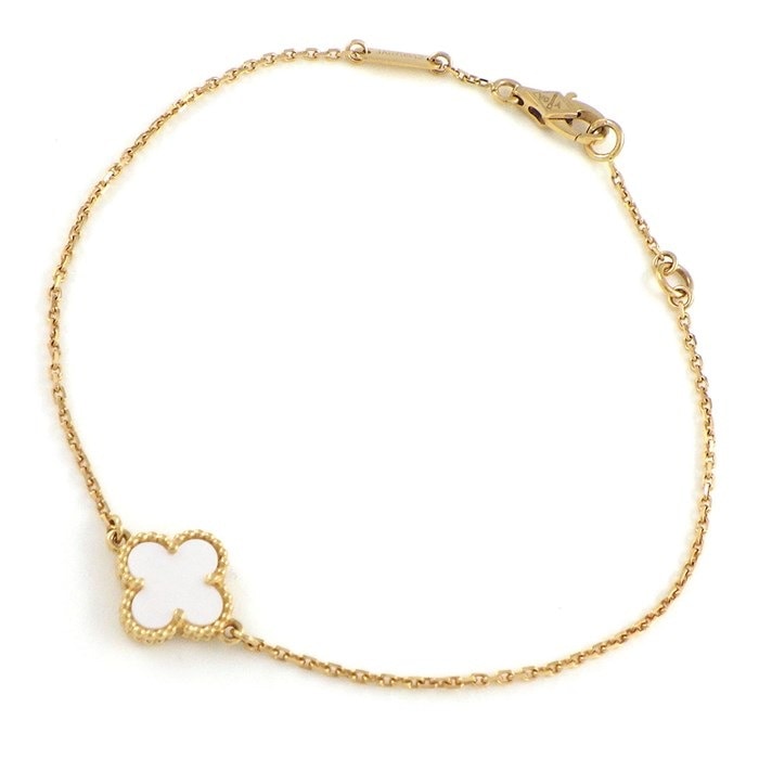 ヴァンクリーフ＆アーペル Van Cleef & Arpels ブレスレット スウィート アルハンブラ マザーオブパール VCARF68800 ホワイト シェル K18YG 【中古】