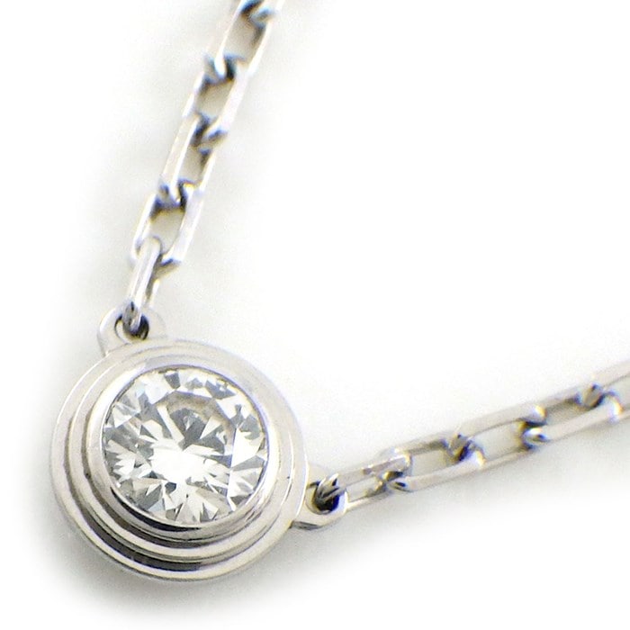 カルティエ Cartier ネックレス ダムール SM ディアマン レジェ B7215900 1ポイント ダイヤモンド 0.09ct K18WG 【中古】
