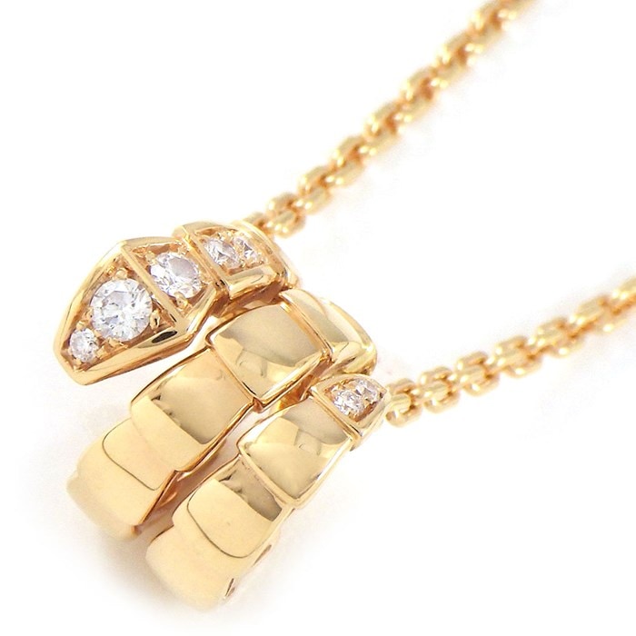 ブルガリ BVLGARI ネックレス セルペンティ ヴァイパー 357794 スネーク ダイヤモンド 計0.13ct K18PG 【中古】