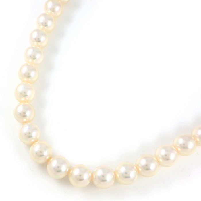 ミキモト MIKIMOTO ネックレス Mチャーム あこや真珠 7.0-7.5mm パール 7.0-7.5mm珠 SV925 【中古】