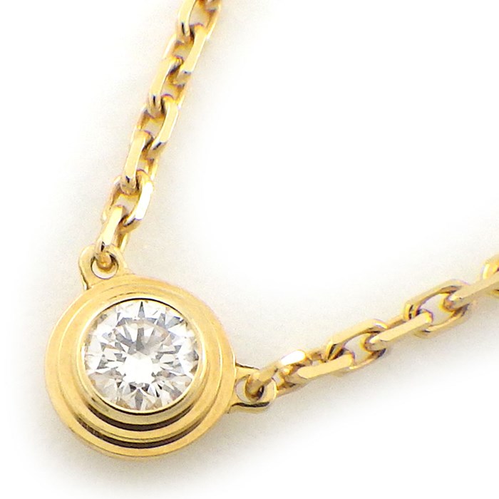 カルティエ Cartier ネックレス ダムール XS ディアマン レジェ B7224517 オンライン限定 1ポイント ダイヤモンド 0.04ct K18YG 【中古】