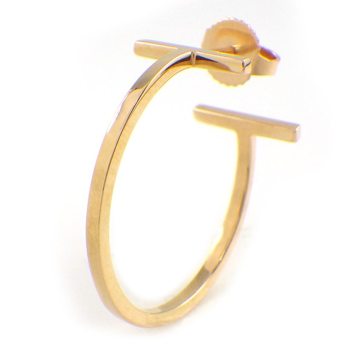 ティファニー Tiffany & Co. ピアス T フープ ミディアム 60011243 K18PG ※片方のみ 【中古】