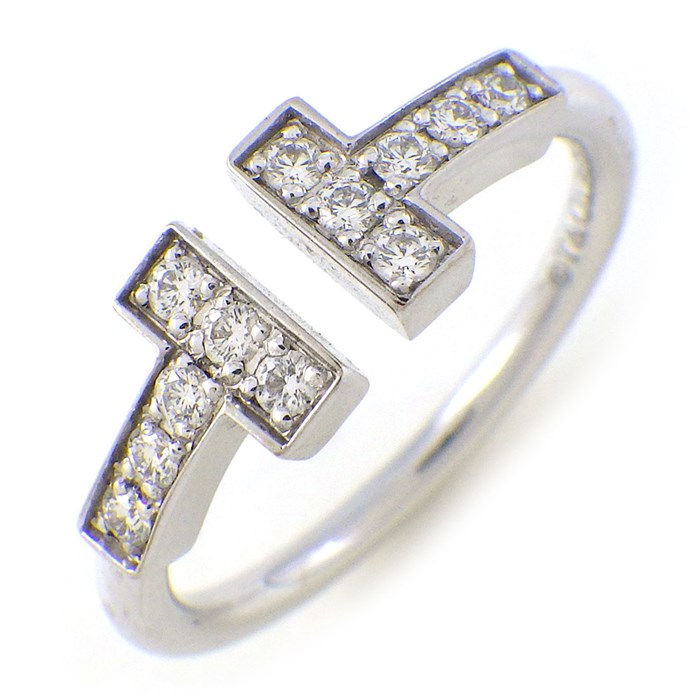 ティファニー Tiffany & Co. リング T ワイヤー 60147232 ダイヤモンド 計0.13ct K18WG 7号 【中古】