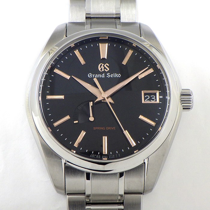 グランドセイコー Grand Seiko 腕時計 ヘリテージ コレクション SBGA401/9R65-0DH0 ブティック限定モデル ピンクゴールド インデックス/針 デイト パワーリザーブ表示 ブラック文字盤 SS スプリングドライブ 自動巻き 【箱・保付き】 【中古】