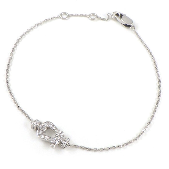 フレッド FRED ブレスレット フォース10 スモール パヴェ 14ポイント ダイヤモンド 計0.06ct K18WG 【中古】
