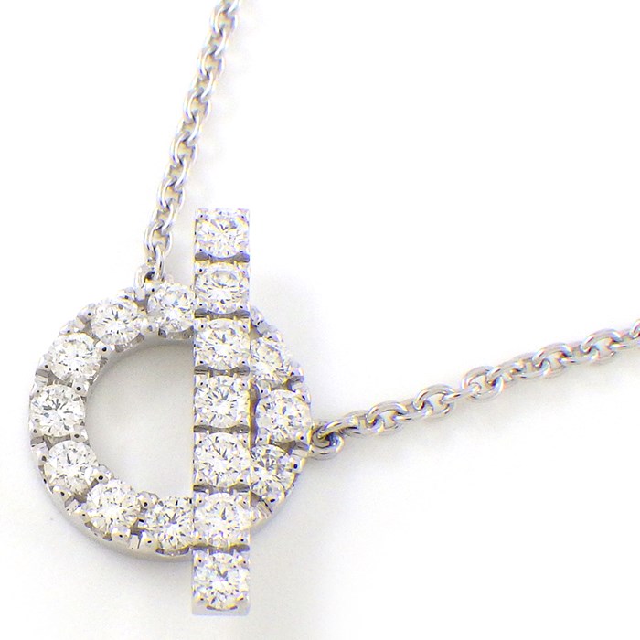 エルメス HERMES ネックレス フィネス H219310B トグルクラスプ モチーフ 17ポイント ダイヤモンド 0.46ct K18WG 【箱・保付き】 【中古】