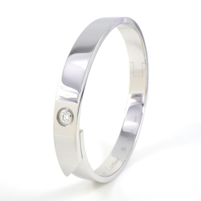 カルティエ Cartier ブレスレット アニバーサリー 1ポイント ダイヤモンド K18WG / #16 【中古】