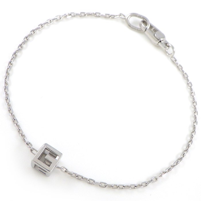グッチ GUCCI ブレスレット Gキューブ ロゴ K18WG 【中古】