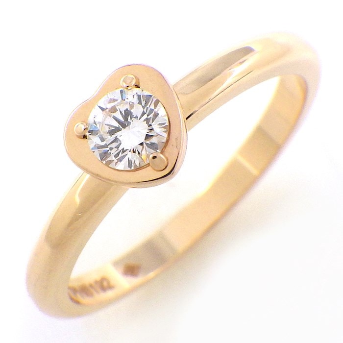 カルティエ Cartier リング ダムール ディアマン レジェ ハート 1ポイント ダイヤモンド K18PG 8号 / #48 【中古】