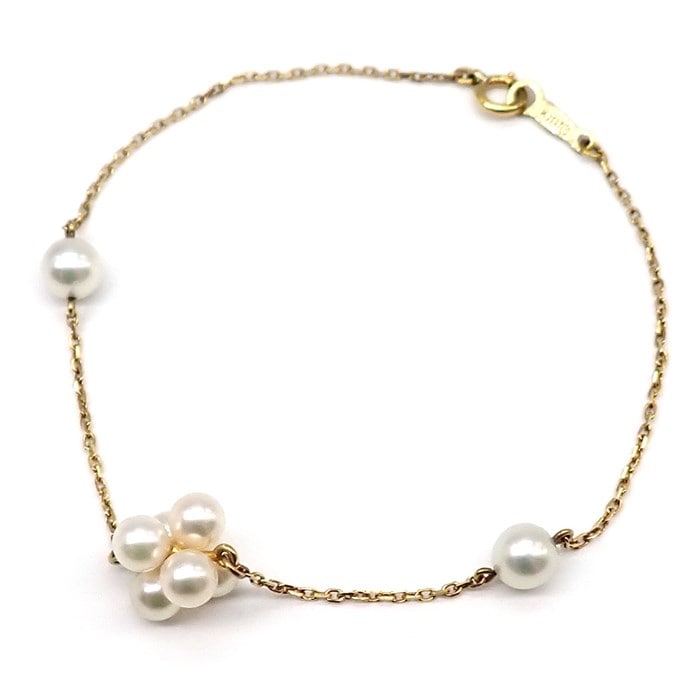 ミキモト MIKIMOTO ブレスレット クラスター パール 4.0-5.0mm珠 K18YG 【中古】