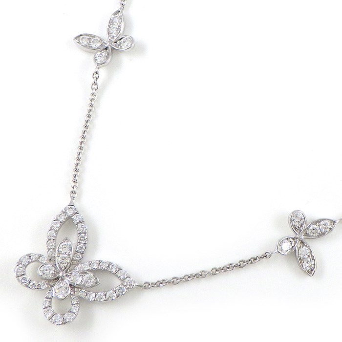 グラフ Graff GRAFF ネックレス マルチ バタフライ シルエット RGP746 5モチーフ ダイヤモンド 0.83ct K18WG 【中古】