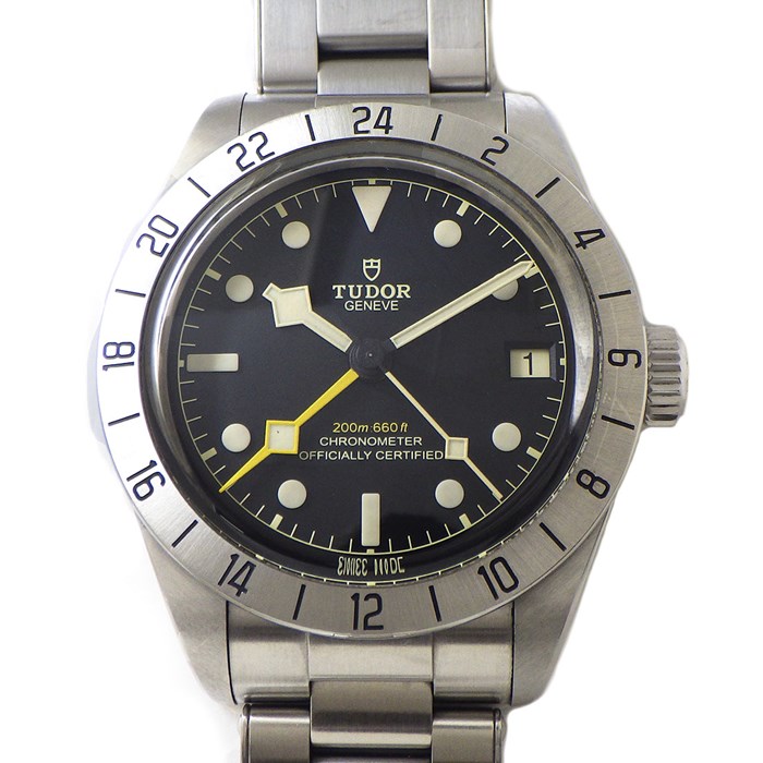 チューダー(チュードル) TUDOR 腕時計 ブラックベイ プロ 79470 ブラック文字盤 GMT 夜光針/インデックス カレンダー SS 自動巻き 【箱・保付き】 【中古】