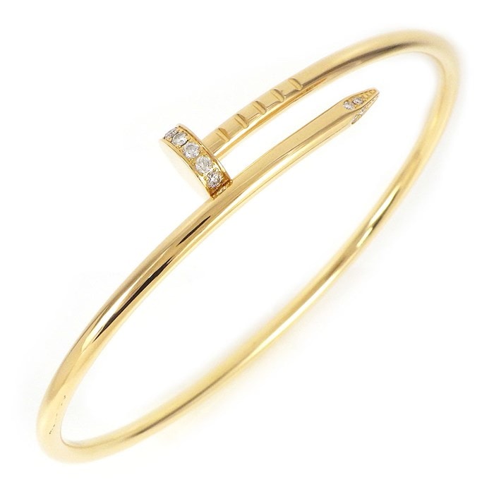 カルティエ Cartier バングル ジュスト アン クル SM B6066116 釘モチーフ 20ポイント ダイヤモンド 計0.18ct K18YG / #16 【箱・保付き】 【中古】