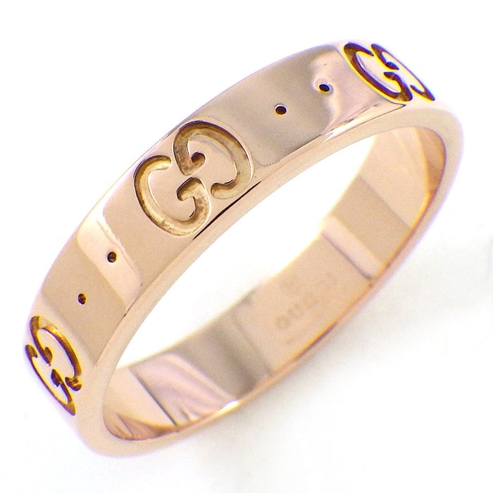 グッチ GUCCI リング アイコン スリム GG ロゴ K18PG 14号 / #14 【中古】