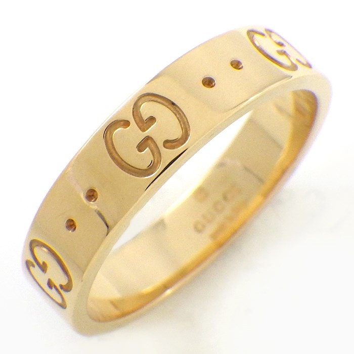 グッチ GUCCI リング アイコン 660070 J8500 8000 インターロッキングG GG ロゴ K18YG 10.5号 / #11 【中古】