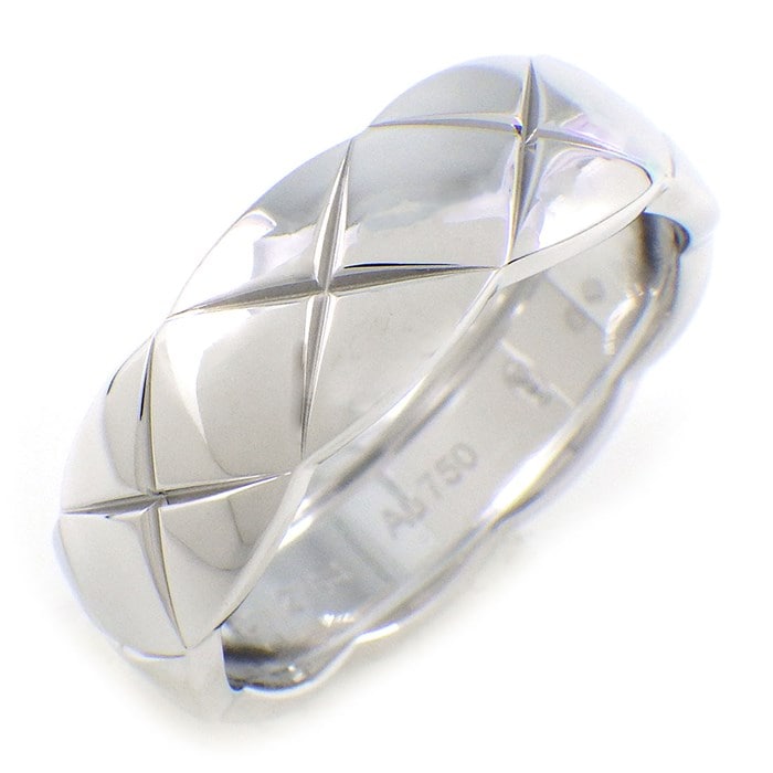 シャネル CHANEL リング ココ クラッシュ ミディアム J10570 K18WG 19号 / #59 【中古】