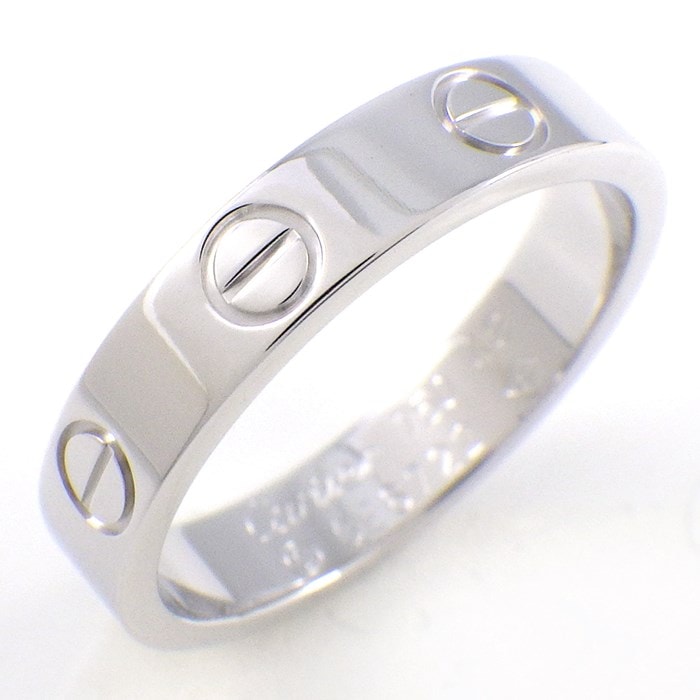 カルティエ Cartier リング ラブ SM B4085100 ミニラブ ウェディング バンド K18WG 9号 / #49 【中古】