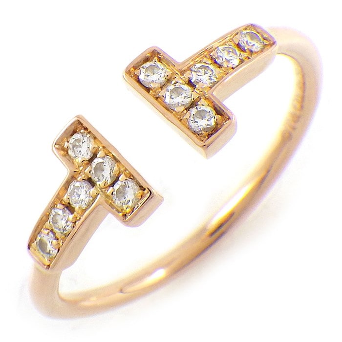 ティファニー Tiffany & Co. リング T ワイヤー 60147328 ダイヤモンド 0.13ct K18PG 14.5号 【中古】