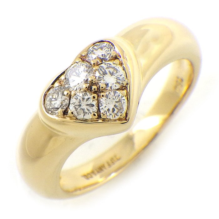 ティファニー Tiffany & Co. リング フレンドシップ ハートモチーフ ダイヤモンド K18YG 8.5号 【中古】
